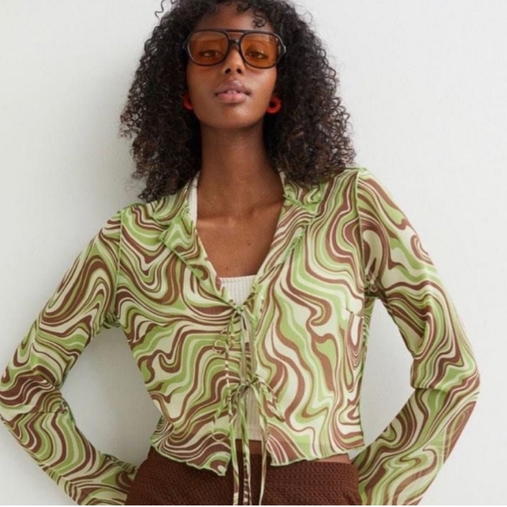 H&M Tie Front Top